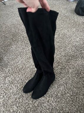 Wide Calf Black Over-the-Knee Women's Boots